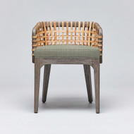 Interlude Home Palms Arm Chair - Grey Ceruse/ Fern