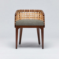 Interlude Home Palms Arm Chair - Chestnut/ Moss