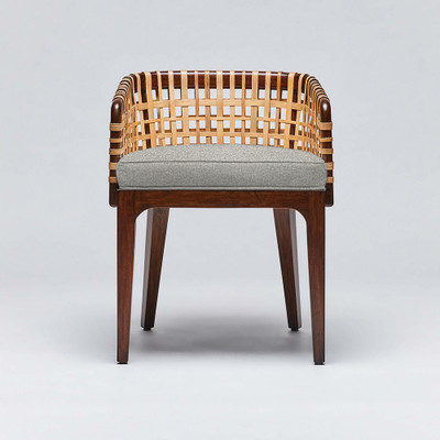 Interlude Home Palms Arm Chair - Chestnut/ Hemp