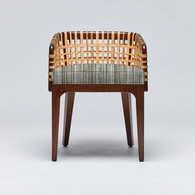 Interlude Home Palms Arm Chair - Chestnut/ Sage