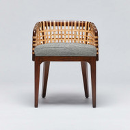 Interlude Home Palms Arm Chair - Chestnut/ Jade