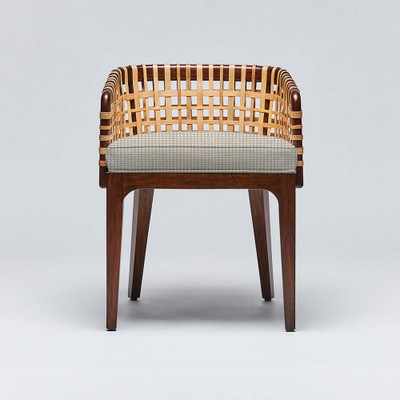 Interlude Home Palms Arm Chair - Chestnut/ Natural Crea