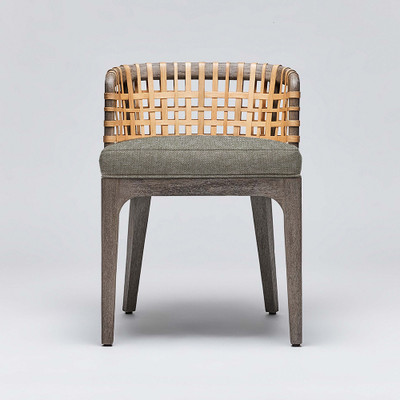 Interlude Home Palms Side Chair - Grey Ceruse/ Moss