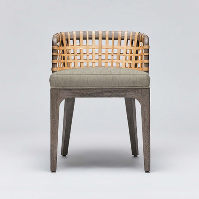 Interlude Home Palms Side Chair - Grey Ceruse/ Straw