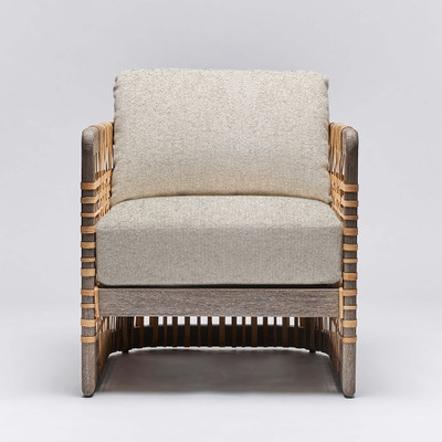 Interlude Home Palms Lounge Chair - Grey Ceruse/ Tint