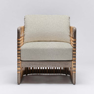 Interlude Home Palms Lounge Chair - Grey Ceruse/ Hemp