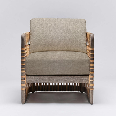 Interlude Home Palms Lounge Chair - Grey Ceruse/ Pebble