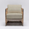 Interlude Home Palms Lounge Chair - Grey Ceruse/ Straw