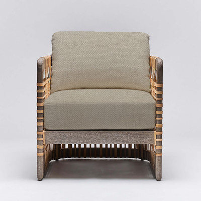 Interlude Home Palms Lounge Chair - Grey Ceruse/ Sisal
