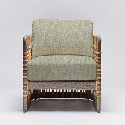 Interlude Home Palms Lounge Chair - Grey Ceruse/ Fern