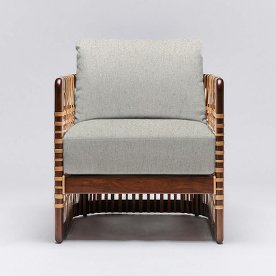 Interlude Home Palms Lounge Chair - Chestnut/ Fog