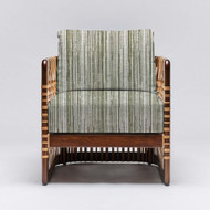 Interlude Home Palms Lounge Chair - Chestnut/ Sage