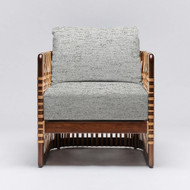 Interlude Home Palms Lounge Chair - Chestnut/ Jade