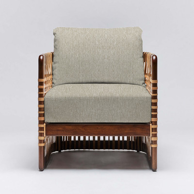 Interlude Home Palms Lounge Chair - Chestnut/ Straw