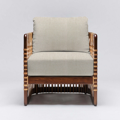 Interlude Home Palms Lounge Chair - Chestnut/ Natural C