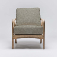 Interlude Home Delray Lounge Chair - White Ceruse/ Moss