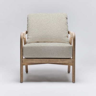 Interlude Home Delray Lounge Chair - White Ceruse/ Hemp