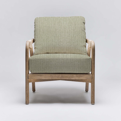 Interlude Home Delray Lounge Chair - White Ceruse/ Fern