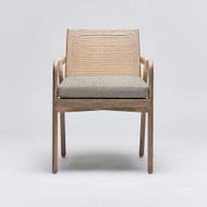 Interlude Home Delray Arm Chair - White Ceruse/ Tint