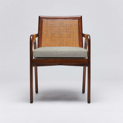 Interlude Home Delray Arm Chair - Chestnut/ Hemp