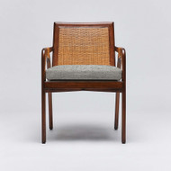 Interlude Home Delray Arm Chair - Chestnut/ Jade