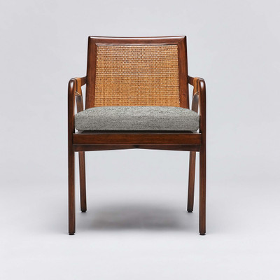 Interlude Home Delray Arm Chair - Chestnut/ Jade