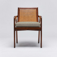 Interlude Home Delray Arm Chair - Chestnut/ Straw