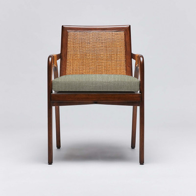 Interlude Home Delray Arm Chair - Chestnut/ Fern