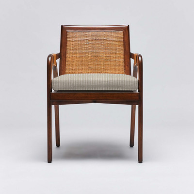 Interlude Home Delray Arm Chair - Chestnut/ Natural Cre