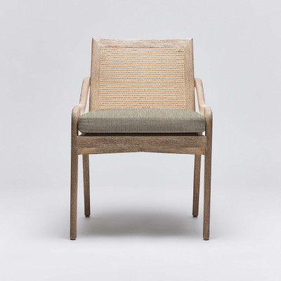 Interlude Home Delray Side Chair - White Ceruse/ Straw