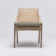 Interlude Home Delray Side Chair - White Ceruse/ Sisal