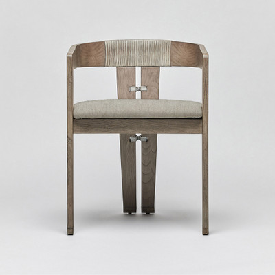 Interlude Home Maryl Iii Dining Chair - Washed Grey/ Hemp