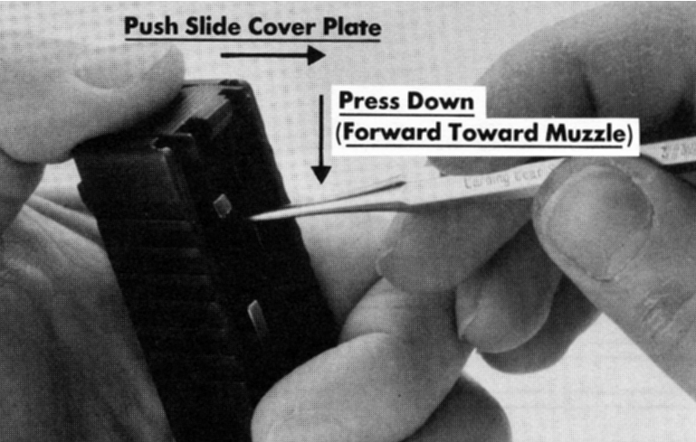 Pushing down on the trigger bar Pushing down on the trigger bar