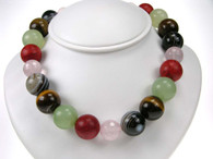 Jumbo Bead Semi Precious Necklace