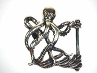 Small Sterling Silver Octopus Belt Buckle