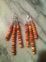 FASHION JEWELRY EARRINGS RARE ORANGE SPINY OYSTER SHELL_2