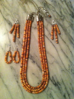 FASHION JEWELRY EARRINGS RARE ORANGE SPINY OYSTER SHELL