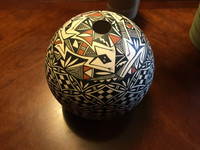 ACOMA PUEBLO LIZARD GEOMETRIC POLYCHROME POTTERY PRICILLA JIM