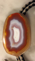 BOLO TIE OVAL NATURAL AGATE
