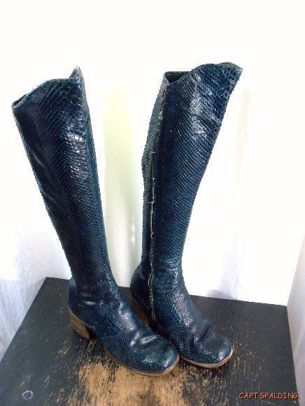 Blue Snake Casual High Boots - Motorcowboy