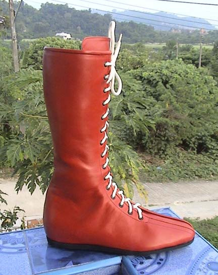 red wrestling boots