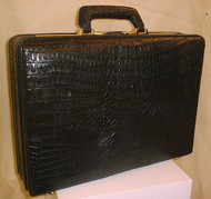 Black Hornback Crocodile Briefcase