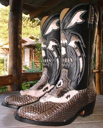 Snake and Leather Cowboy Girl Boots Motorcowboy