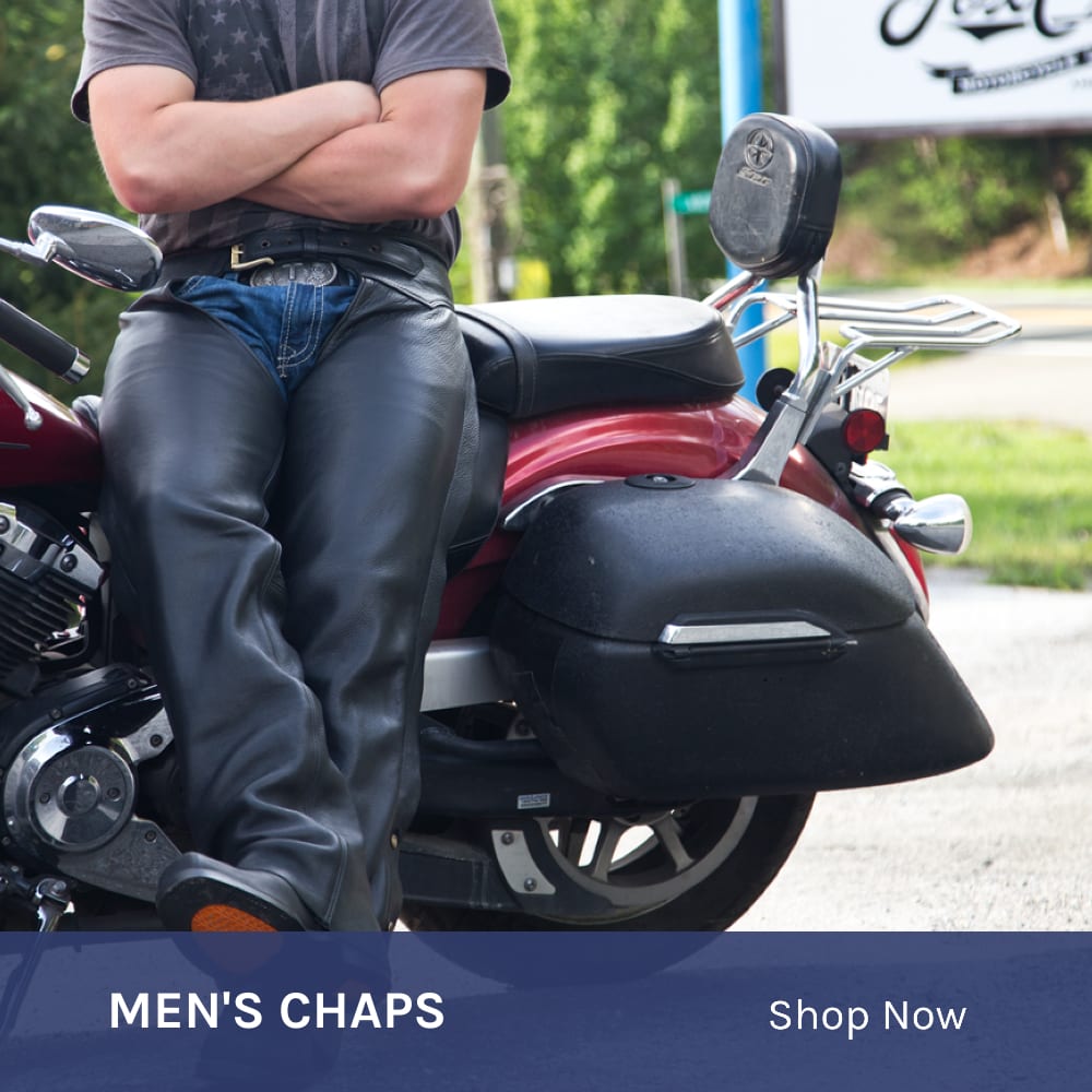 Men's Leather Motorcycle Chaps