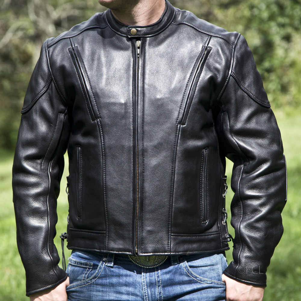 Men's Vented Racing Motorcycle Jacket | FoxCreekLeather