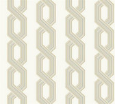 GE3609- Ashford House Geometrics Retro Links Beige Wallpaper