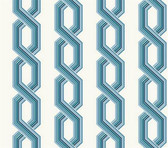 GE3610 - Ashford House Geometrics Retro Links Blue Wallpaper