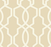 GE3665-Ashford Geometrics Hourglass Trellis Wallpaper in Beige and White