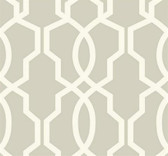 GE3667-Ashford Geometrics Hourglass Trellis Wallpaper in Taupe and White