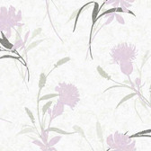 WB5400 - Ashford House Botanical Fantasy Open Floral Wallpaper in Lavender and Grey